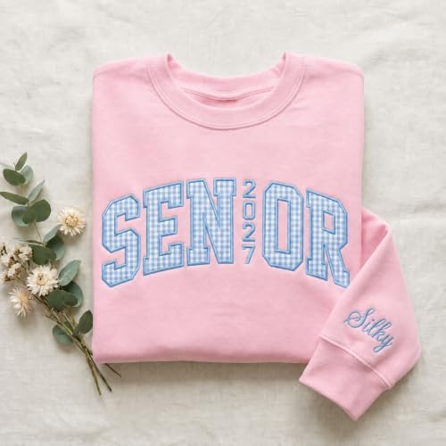 Chillever Personalized Embroidered Senior Sweatshirt, Custom Class of 2027 Sweater, Retro Graduation Gift for High School - Image 3