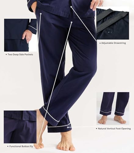 DAVID ARCHY Men's Pajama Set, Premium Combed Cotton Long Sleeve Sleepwear - Image 5