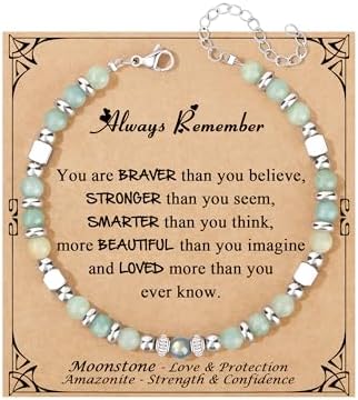 Gifts for Women Moonstone Bracelet, Amazonite Imperial Jasper Bracelets by Joycuff