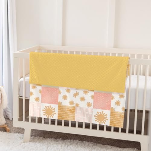 Vintage Sun Baby Blankets for Girl Boy Boho Sunshine Soft Mink Dotted Backing Double Layer Swaddle Receiving Blanket Neutral Summer Sunshine Bed Throws for Newborn Infant Toddler Nursery 30x40 - Image 5
