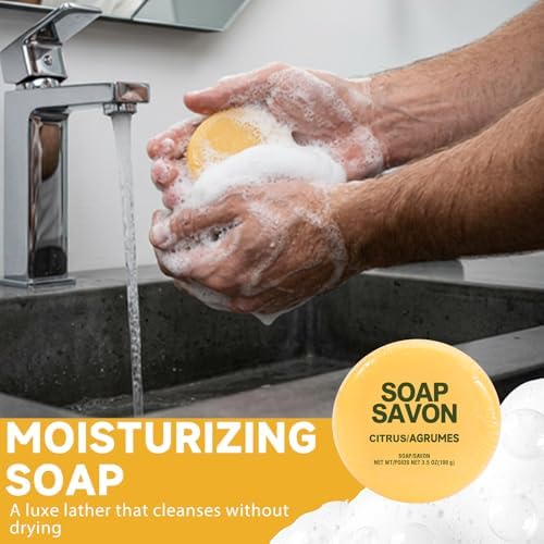 Gifts for Men, 6pcs Mens Bath and Body Gift Set, Citrus Spa Men Gift Basket - Image 7
