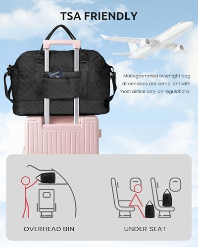 Bridesmaid Proposal Gifts-Initial Duffle Bag with Shoe Compartment - Image 4