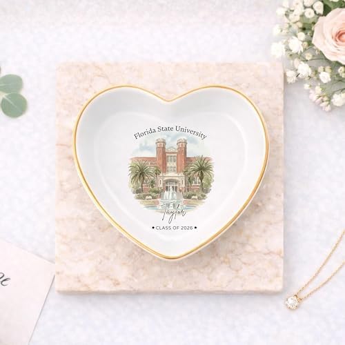 LOVELYPOD Personalized Graduation Photo Trinket Tray, Personalized College Ring Dish, Custom College Grad Gift, 2026 Graduation Gift for Her, High School Gifts, Toile De Jouy - Image 4