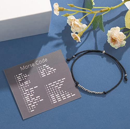 ASELFAD Morse Code Bracelets for Women, Funny Best Friend Birthday Gifts for Women Friendship Bracelets, Inspirational Jewelry, Teen Girl Gifts Trendy Stuff - Image 2