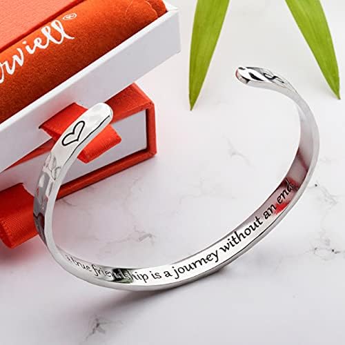 Carviell Bracelets for Women – 100+ Meaningful Engraved Messages – Solid 316L Surgical Stainless Steel Cuff Bracelet – Gift Ready - Image 4