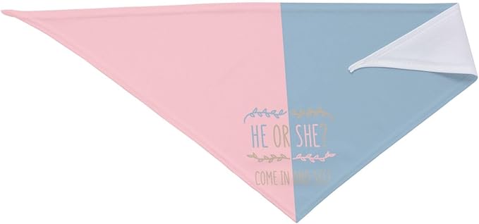He Or She What Will It Be? Gender Reveal/Baby Announcement Dog Bandana,Pet Neckerchief for Pets Daily Wear Photo Prop Party Supplies (Light Color)