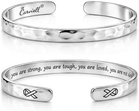Carviell Bracelets for Women – 100+ Meaningful Engraved Messages – Solid 316L Surgical Stainless Steel Cuff Bracelet – Gift Ready by Carviell