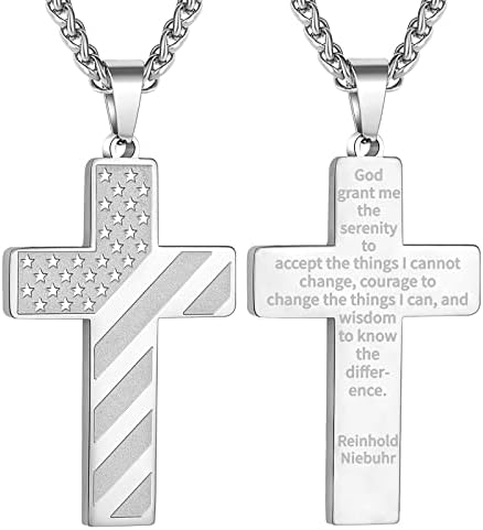 DuoDiner 18+2" Cross Necklace for Men Boys Christian Confirmation Gifts by Duodiner