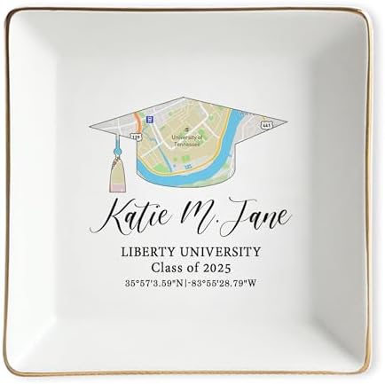 Personalized Graduation Gifts Jewelry Dish - Customized High School Graduate Gifts - Graduation Gift for Besties Best Friend Sister - Custom Grad Gift For Daughter by ZISOL26HZ