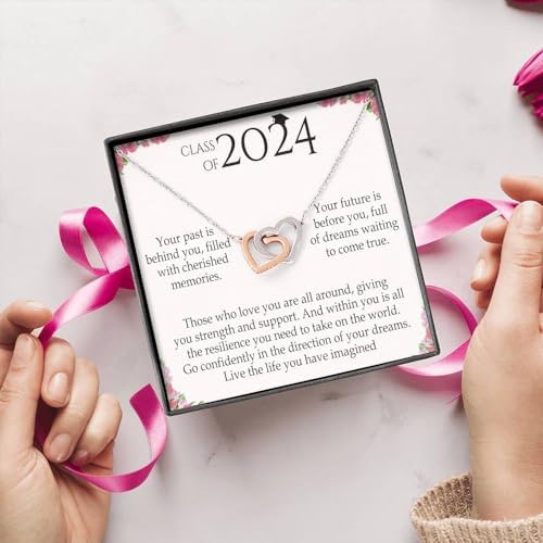 VIRAGIL 2023 Graduation Gifts for Her, Class of 2024 Love Knot Sterling Silver Pendant Necklace Senior College Graduation Jewelry Gifts for Girl Daughter - Image 2
