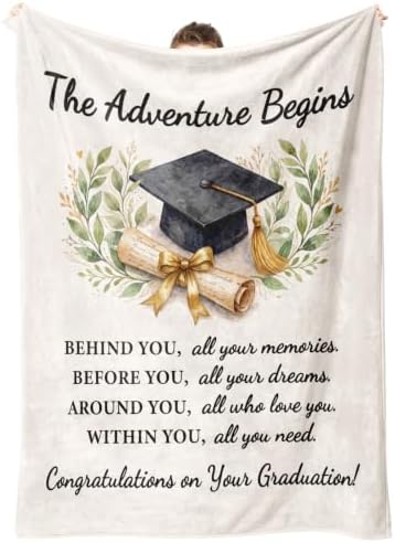 Niyewsor Graduation Gifts, Funny Graduation Blanket for Her/Him, Soft Throw by Niyewsor