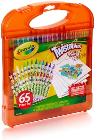 Crayola Twistables Colored Pencils Set 65 pieces (25 pencils + 40 paper sheets), Kids Drawing Kit, Portable Art Case, Kids Colored Pencils, Coloring Supplies, Gifts. - Image 3