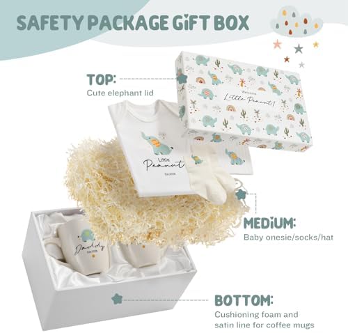 AW BRIDAL New Parents Gifts for Couples, Elephant Baby Gift Baskets Shower - Image 6