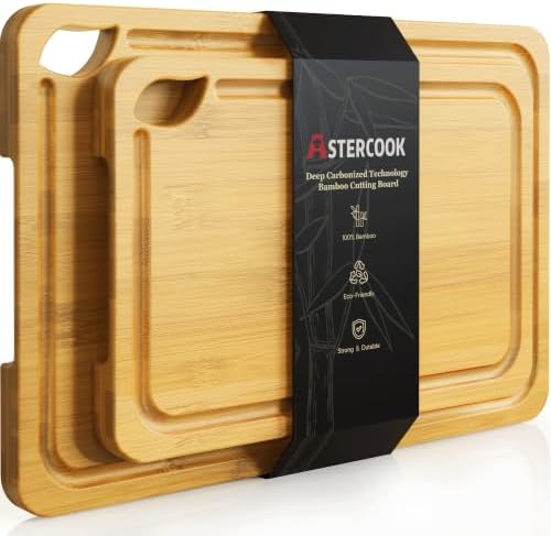 Astercook Nature Bamboo Cutting Boards for Kitchen by Astercook