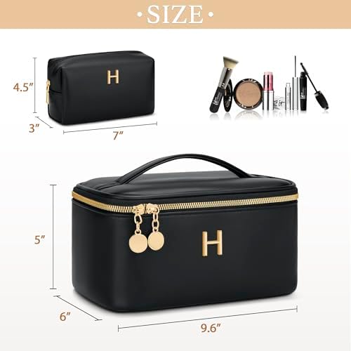 Personalized Initial Travel Makeup Toiletry Bag Gifts for Women - Image 5