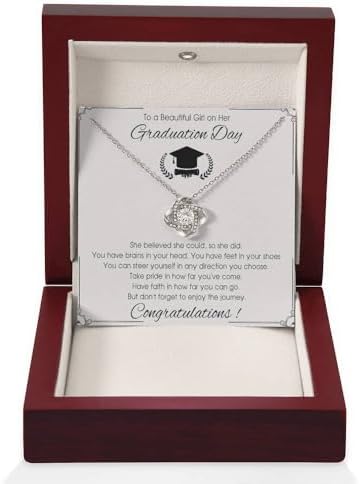 VIRAGIL 2023 Graduation Gifts for Her, Class of 2024 Love Knot Sterling Silver Pendant Necklace Senior College Graduation Jewelry Gifts for Girl Daughter - Image 4