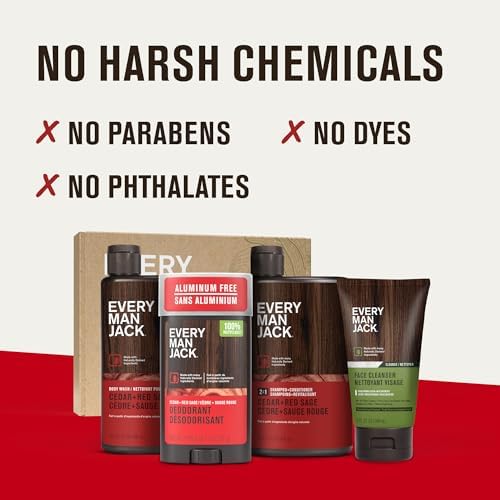 Every Man Jack Bath and Body Shower Gift Set for Men, Cedar Red Sage - Image 6