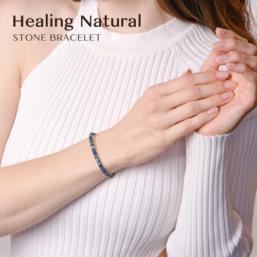 Inspirational Christmas Bracelet Gifts for Women: Healing Natural Stone Bracelet - Thinking of You Get Well Soon Birthday Gifts for Friend Sister Bestie BFF - Image 4