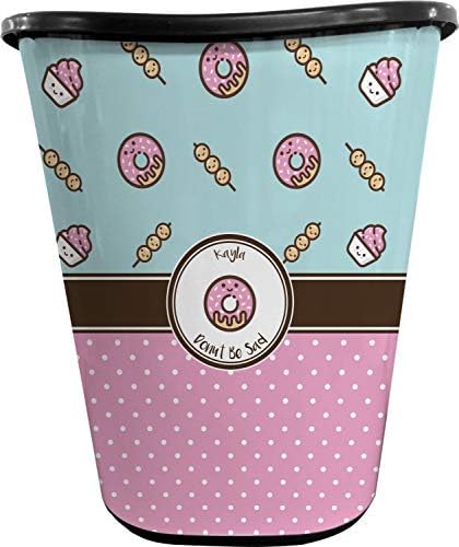 RNK Shops Personalized Donuts Waste Basket - Double Sided (Black) by Unknown