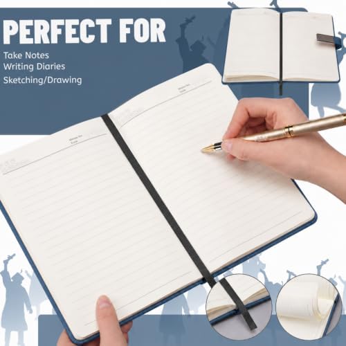 Christmas 2026 Congrats Grad Birthday Gift Blue Leather Notebook with Pen - Image 4