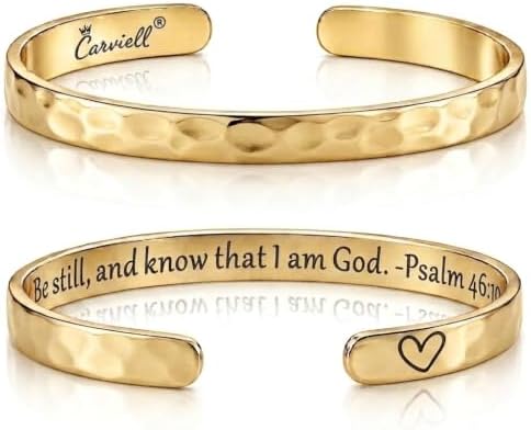 Carviell Bracelets for Women – 100+ Meaningful Engraved Messages – Solid 316L Surgical Stainless Steel Cuff Bracelet – Gift Ready by Carviell