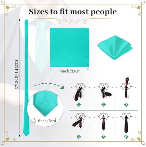 Zhanmai 48 Pcs Mens Ties and Pocket Square Set Satin - Image 2
