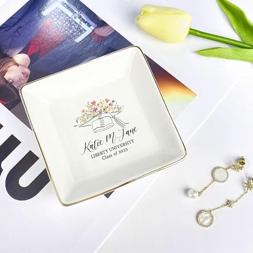 Personalized Graduation Gift Jewelry Dish - Customized High School Graduate Gift - Graduation Gift for Her - High School Graduate Gifts for Best Friend Daughter - Image 5