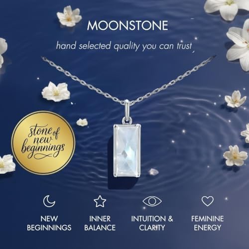 HOPE LOVE SHINE New Beginnings Rainbow Moonstone Sterling Silver Necklace for Women - Image 2