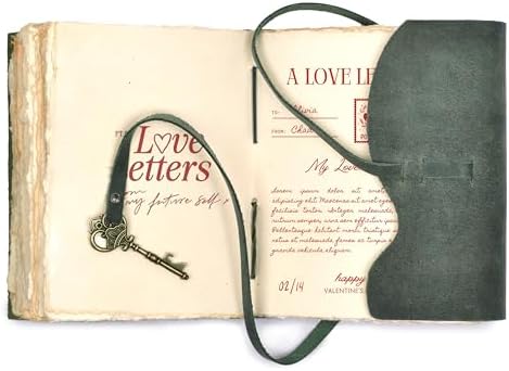 LEATHER VILLAGE Antique Journal Key Lock, Teal 13x8. - Image 3