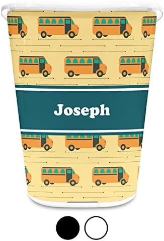 Personalized School Bus Waste Basket - Single Sided (White) - Image 4