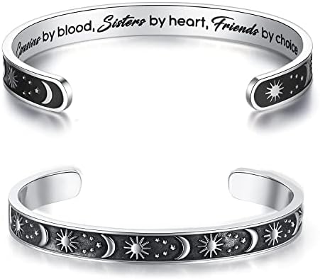 TONY & SANDY Inspirational Bracelets for Women Teen Girls Personalized Gifts for Daughter Granddaughter Mom Sister Friends Stainless Steel Engraved Cuff Birthday Easter Christmas by TONYSANDY