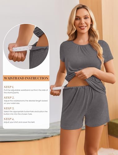 Ekouaer Maternity Nursing Pajamas Set 3 Piece Postpartum Breastfeeding Pjs - Image 4
