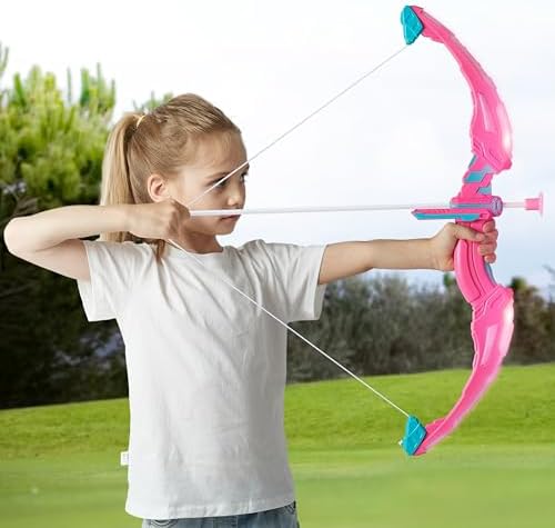 JOYIN Pink Bow and Arrow Set for Girls, LED Light Up Archery Toy Set with 9 Suction Cup Arrows, Target & Arrow Case, Christmas Indoor Outdoor Activity Toy for Kids Girls Ages 3-12 - Image 4