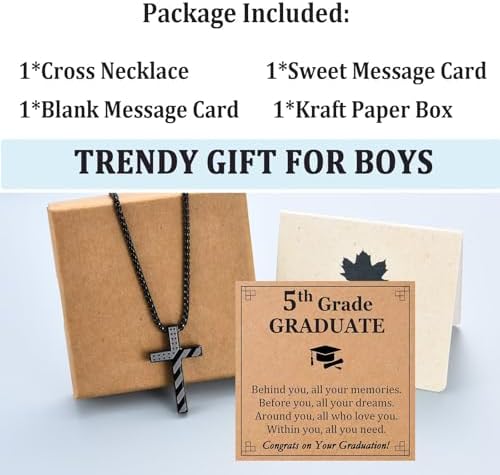 5th,6th,8th Graduation Gifts for Boys Class of 2026 Cross Necklace Middle High School College Phd Grad Graduate Gift Ideas - Image 6