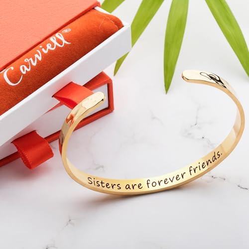 Carviell Bracelets for Women – 100+ Meaningful Engraved Messages – Solid 316L Surgical Stainless Steel Cuff Bracelet – Gift Ready - Image 4