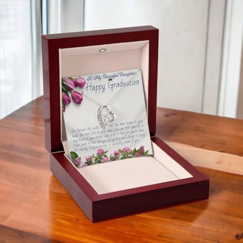 VIRAGIL 2023 Graduation Gifts for Her, Class of 2024 Love Knot Sterling Silver Pendant Necklace Senior College Graduation Jewelry Gifts for Girl Daughter - Image 2