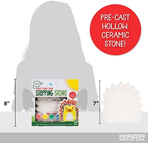 Creative Roots Mosaic Hedgehog Stepping Stone, Includes 7-Inch Ceramic Stone & 6 Vibrant Paints, DIY Garden Stepping Stone Kit for Kids Ages 6+ - Image 4