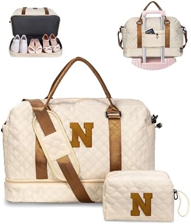Gifts for Sister-Personalized Initial Duffle Bag, Travel Bag by Vogewood