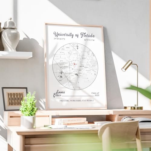 VIRAGIL Personalized Map Print College Graduation Gift For Son, High School Graduation Map For Daughter From Mom and Dad, Grads Class of 2026 Sign Room Décor, Custom Gift For Friends Design 2 - Image 2