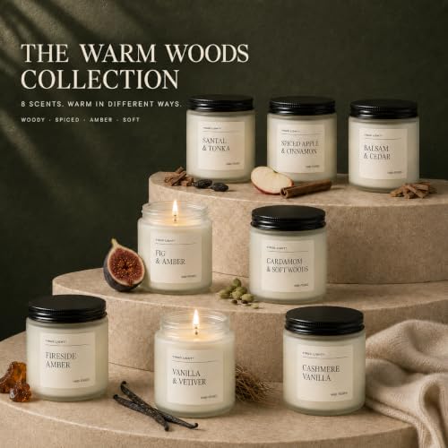 Scented Candles Gift Set, 8 Pack Warm Woods Soy Wax Candles, 3.5 oz Each - Image 3