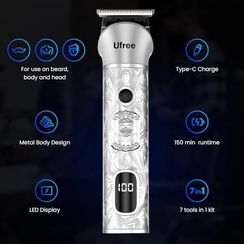Ufree 7-in-1 Beard Trimmer for Men, Electric Razor Shaver, Men Grooming Kit - Image 6
