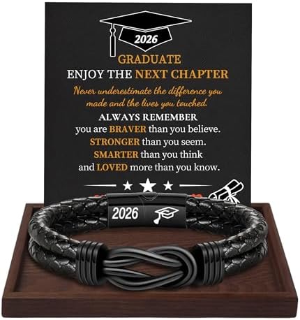 Btysun Gifts for Men, Gifts for Boyfriend Leather Bracelets for Men Stocking Stuffers for Him 2026 I Love You Gift Infinity Cuff Bracelets Birthday Christmas Jewelry for Son Grandson Dad Husband by BTYSUN