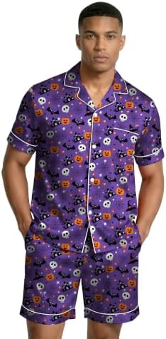 Ekouaer Mens Silk Satin Pajamas Set Short Sleeve Button Up Lounge Pjs Set - Image 2