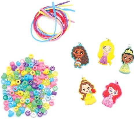 Disney Princess Necklace Activity Case – Jewelry Making Kit with Beads, Charms & Strings – Create Custom Princess Necklaces – Craft Gift for Girls Ages 3+ – Portable Storage Case Included - Image 3