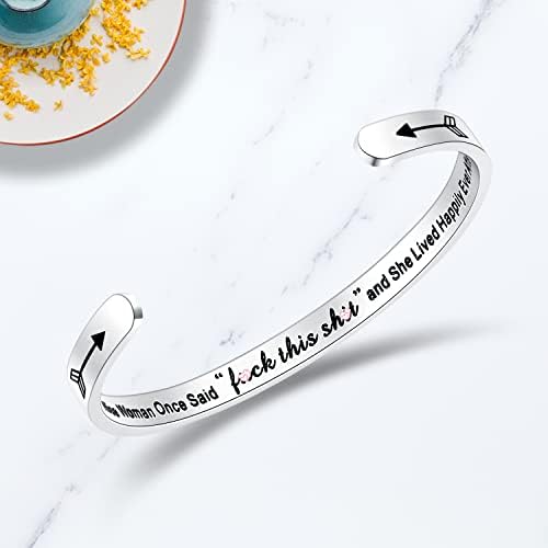 TONY & SANDY Inspirational Bracelets for Women Teen Girls Personalized Gifts for Daughter Granddaughter Mom Sister Friends Stainless Steel Engraved Cuff Birthday Easter Christmas - Image 2