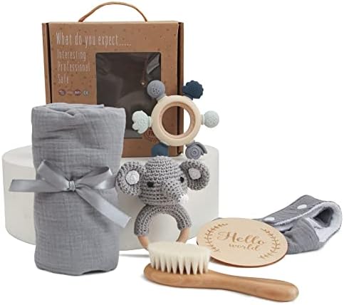 EERKEOD Baby Gift Set for Newborn New Baby Gift Set - Newborn Baby Essentials Baby Bath Set with Baby Blanket Baby Rattle - New Born Baby Girls Gift & Baby Boy Gifts for Baby Shower by EERKEOD