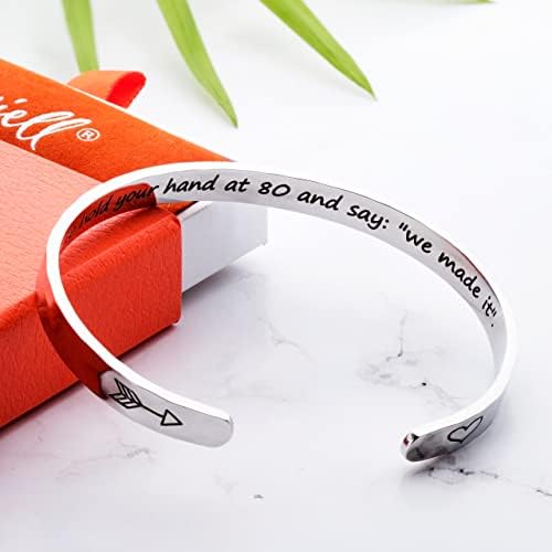 Carviell Bracelets for Women – 100+ Meaningful Engraved Messages – Solid 316L Surgical Stainless Steel Cuff Bracelet – Gift Ready - Image 3