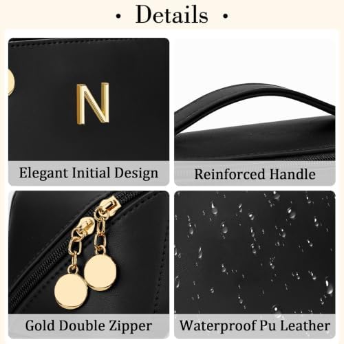 Initial Makeup Bag Personalized Gift for Women Teen Girls - Image 3