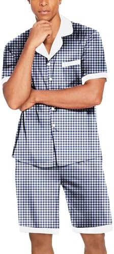 Ekouaer Men Silk Pajamas Set 2 Pieces Satin Pj Button Down Loungewear Sets - Image 4