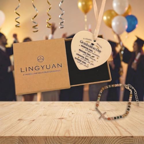 LINGYUAN Graduation Bracelet for Her 2026, Beaded Jewelry Gift with Inspirational Message Card, Adjustable Keepsake for High School or College Graduate - Image 2